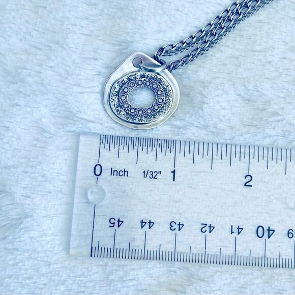 Silpada Sterling Silver CZ Anemone Double Stranded Chain Necklace w/ Pendant - Picture 6 of 8